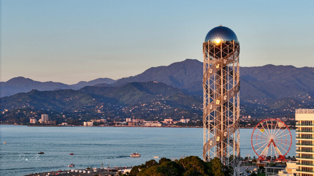 Batumi alphabet tower golden