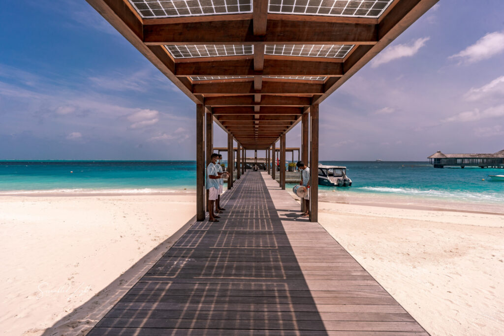 Maldives boardwalk symmetry