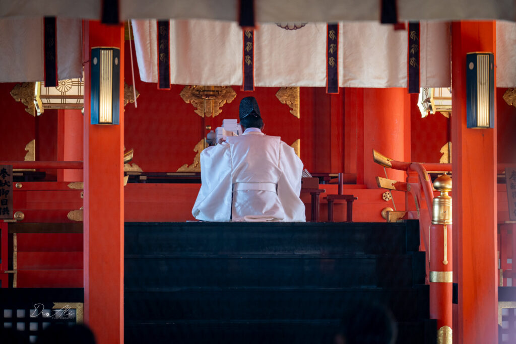 Shinto priest altar